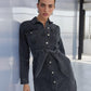 Staple the Label Mason Denim Mini Dress in Washed Black - the tartan fox