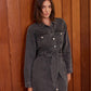 Staple the Label Mason Denim Mini Dress in Washed Black - the tartan fox