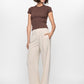 Staple the Label Maya Rib Knit Tee in Espresso - the tartan fox