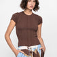 Staple the Label Maya Rib Knit Tee in Espresso - the tartan fox