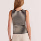 Staple the Label Mia Stripe Knit Tank in Black and Cream - the tartan fox