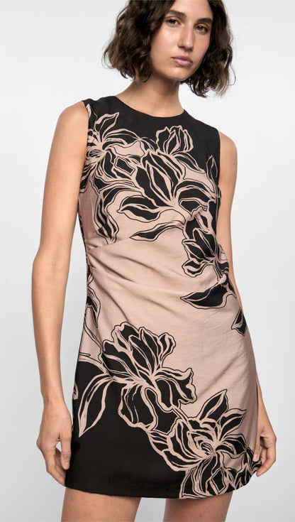 Staple the Label Mira Mini Dress Diagonal-Floral - the tartan fox