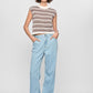 Staple the Label Palmer Stripe Knit Tank in White/Espresso - the tartan fox