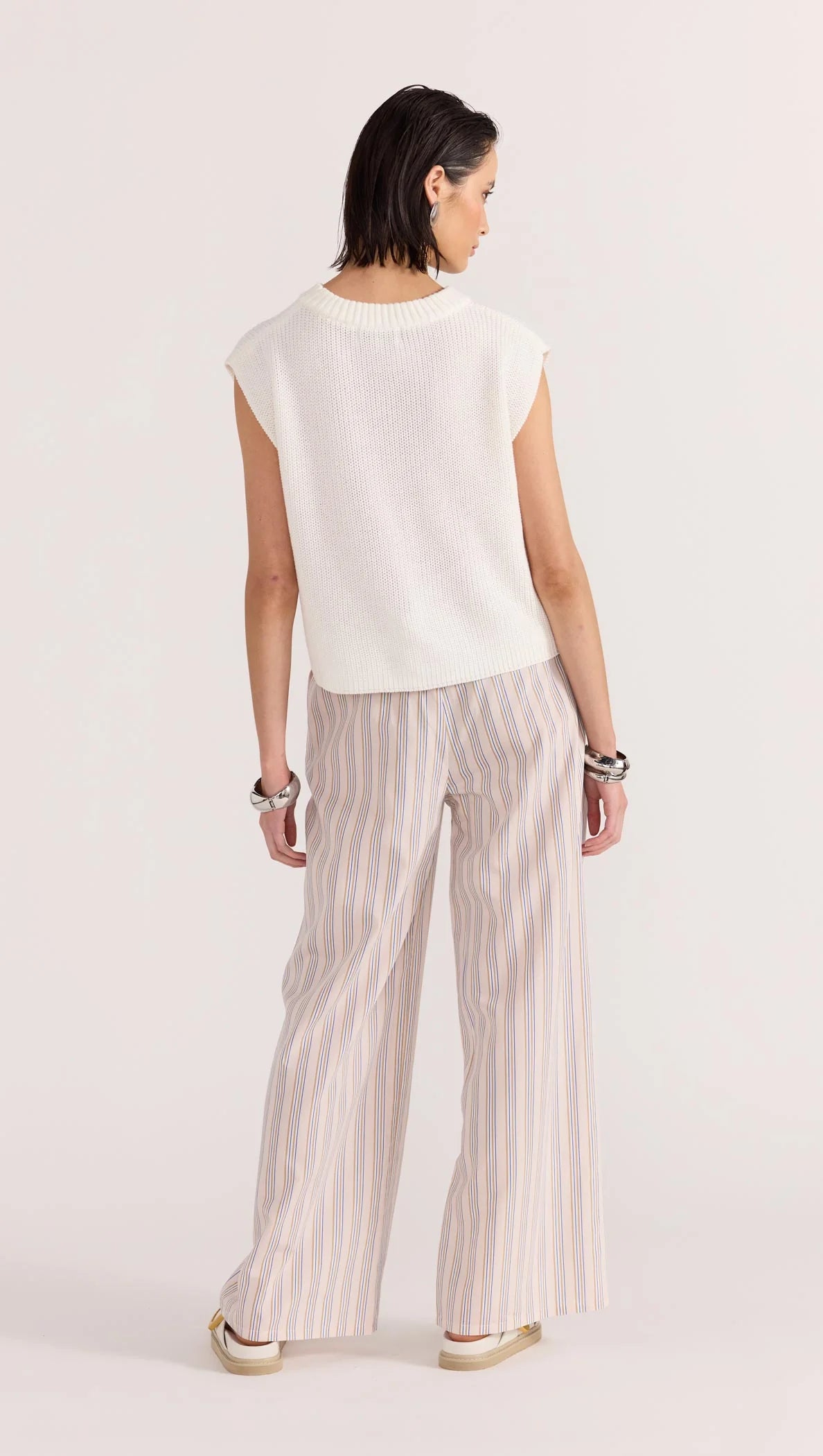 Staple the Label Petra Knit Top in Off White - the tartan fox