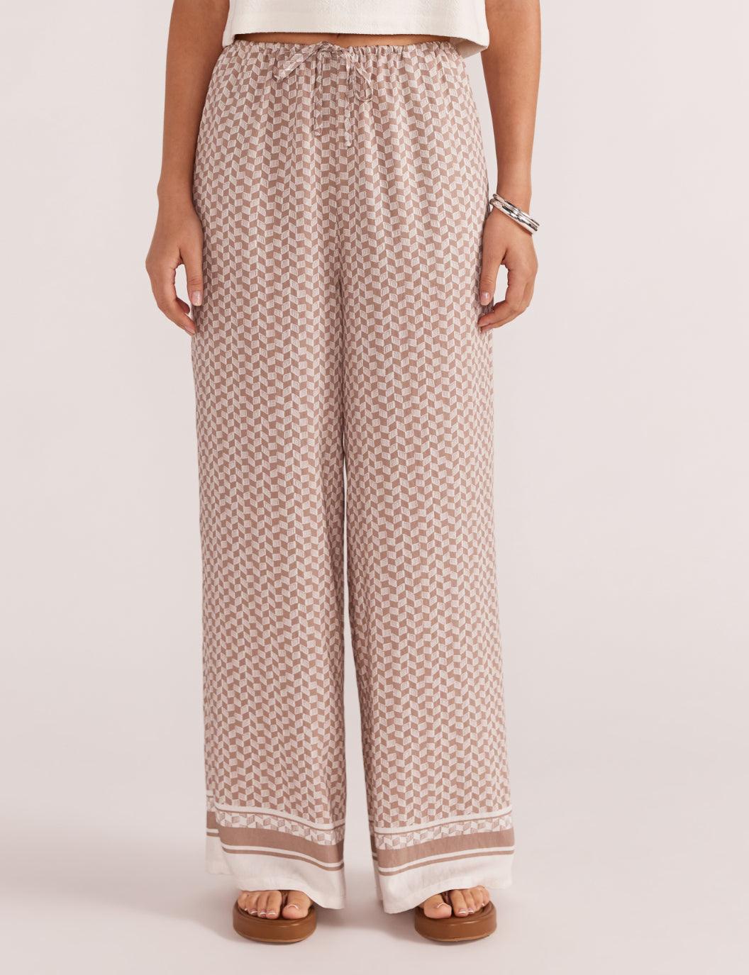 Staple the Label Soleil Drawstring Pants in Beige - the tartan fox