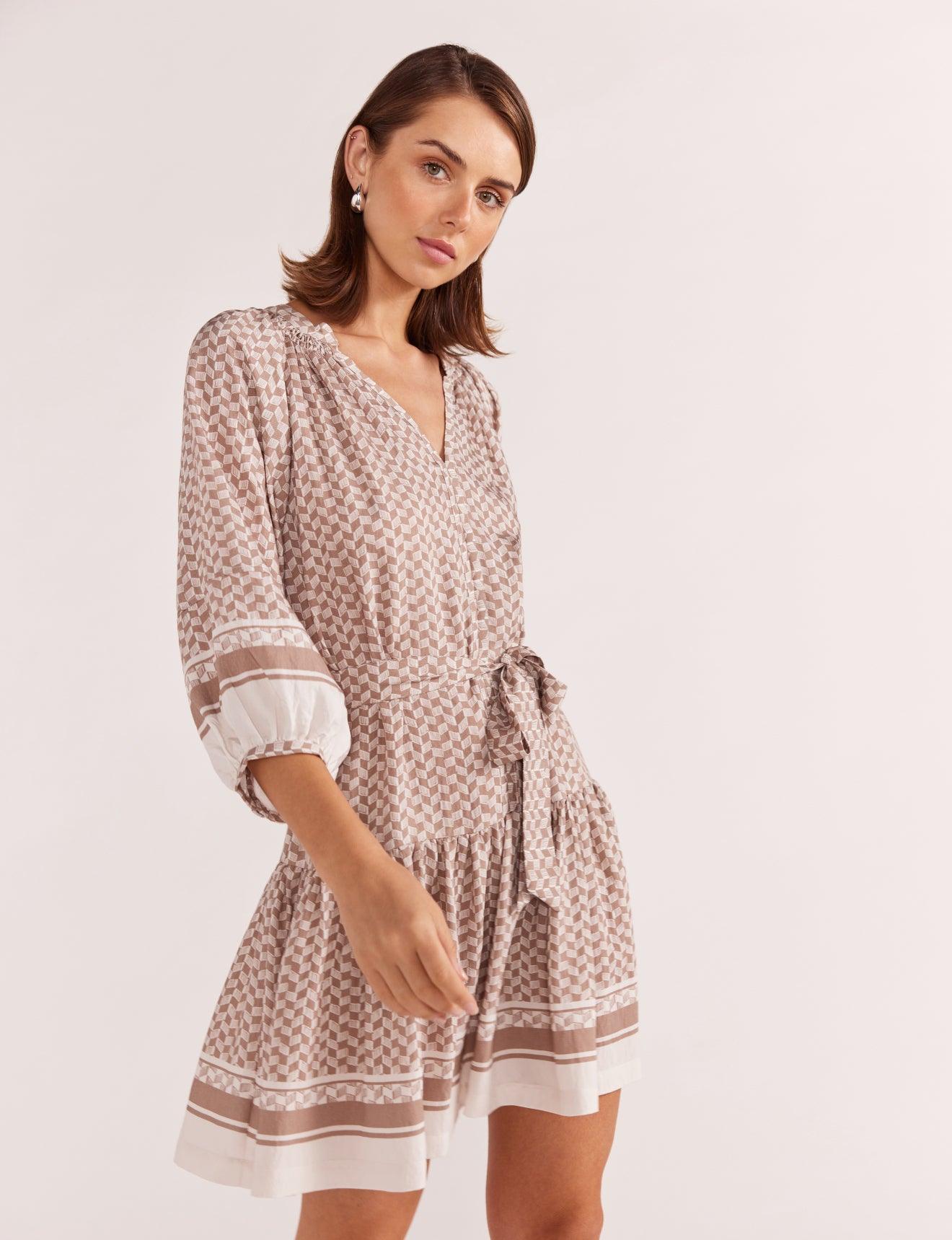 Staple the Label Soleil Smock Dress in Beige - the tartan fox