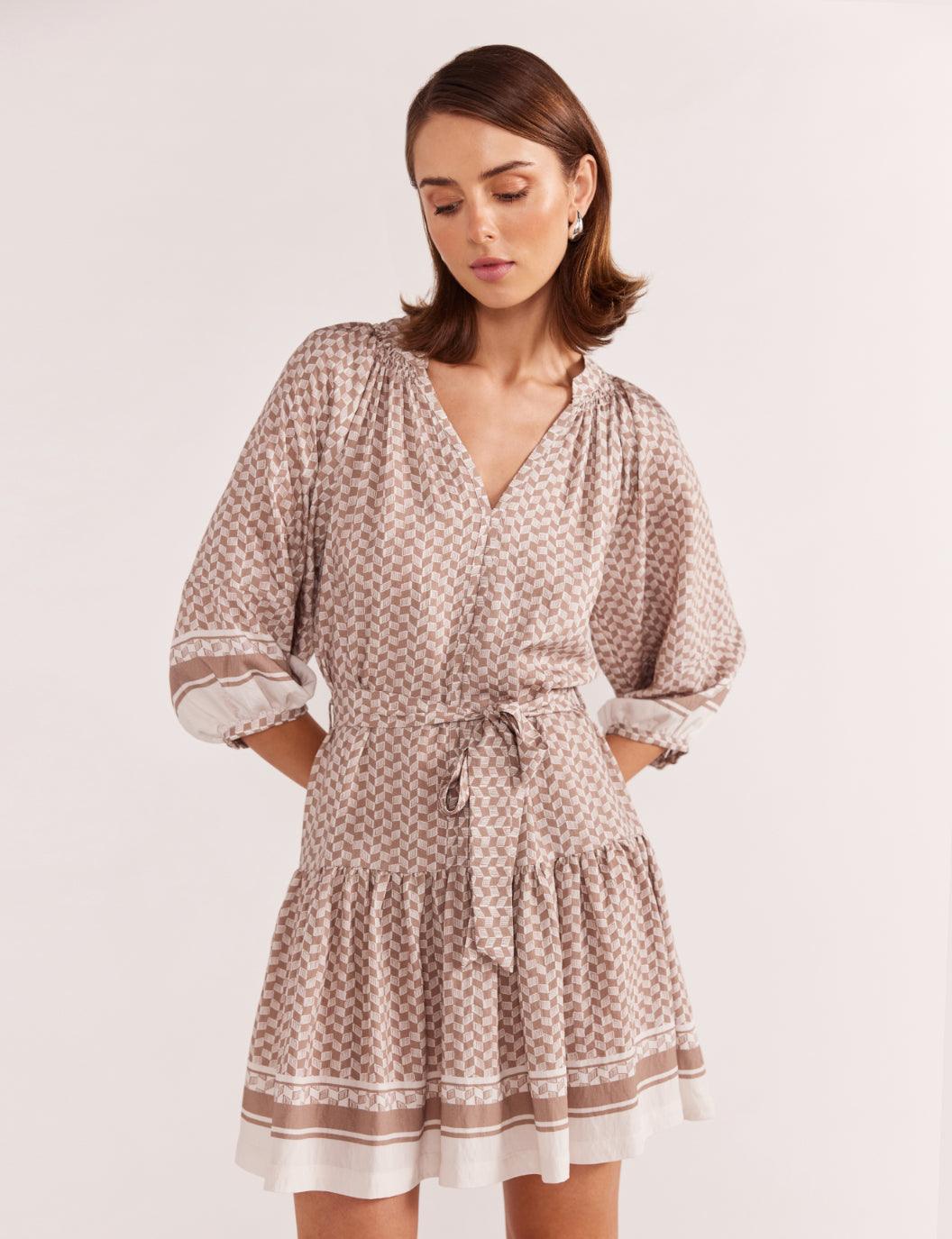 Staple the Label Soleil Smock Dress in Beige - the tartan fox