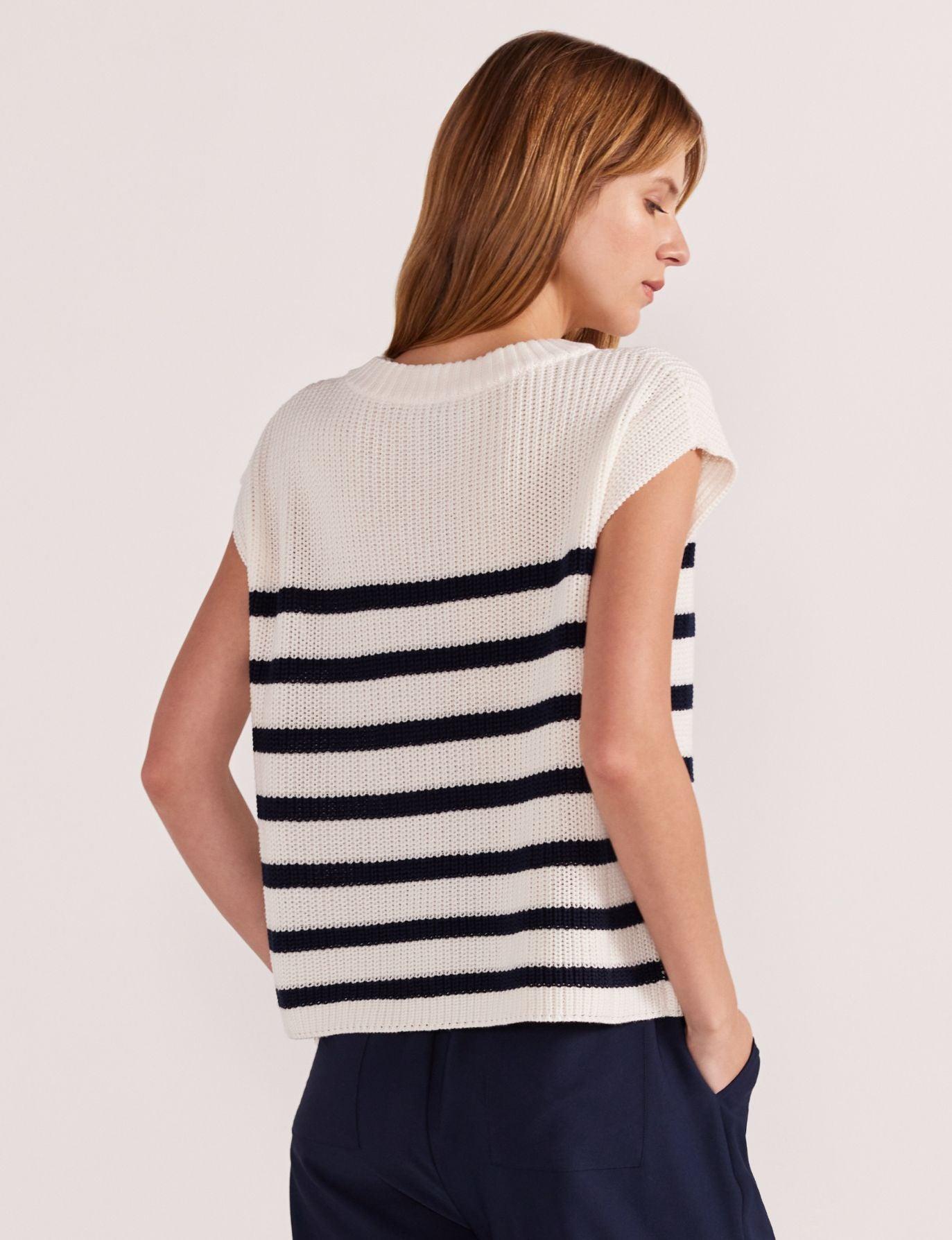 Staple the Label Sundown Stripe Knit Tank in Cream and Navy - the tartan fox