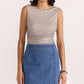 Staple the Label Tate Denim Wrap Skirt in Mid-Blue - the tartan fox