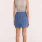 Staple the Label Tate Denim Wrap Skirt in Mid-Blue - the tartan fox