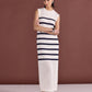 Staple the Label Veda Stripe Knit Midi Dress in White/Navy Stripe - the tartan fox