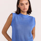 Staple the Label Wave Knit Tank in Blue - the tartan fox