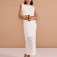 Staple the Label Wave Open Knit Midi Dress in White - the tartan fox