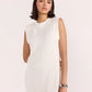 Staple the Label Wave Open Knit Midi Dress in White - the tartan fox