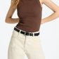 Status Anxiety Nobody’s Fault Leather Belt in Black / Silver - the tartan fox
