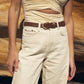 Status Anxiety Over and Over Leather Belt in Tan / Gold - the tartan fox