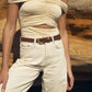 Status Anxiety Over and Over Leather Belt in Tan / Gold - the tartan fox