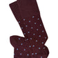 Tightology Dotty Wool Socks in Burgundy - the tartan fox