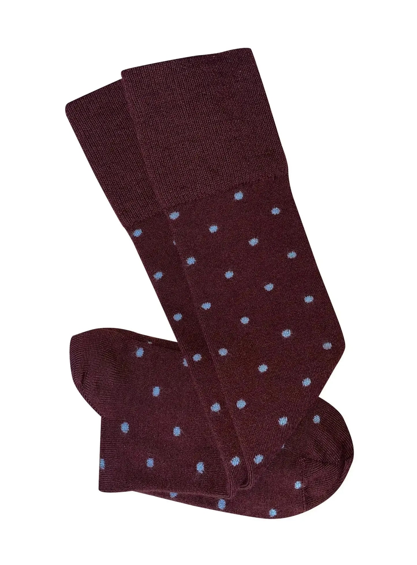 Tightology Dotty Wool Socks in Burgundy - the tartan fox