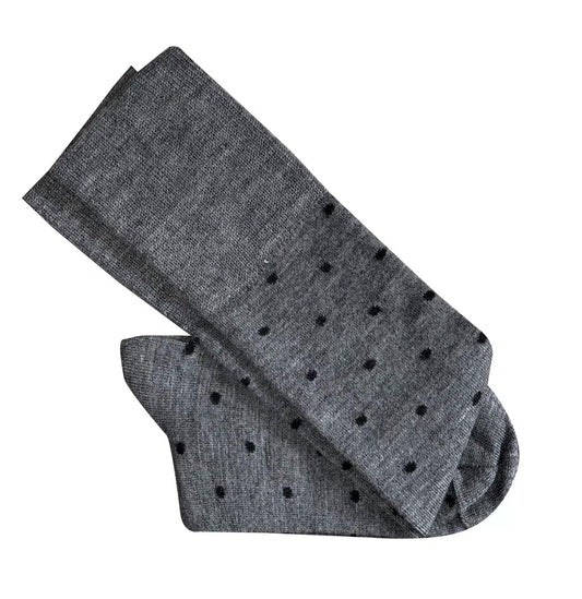 Tightology Dotty Wool Socks in Charcoal Grey / Black - the tartan fox