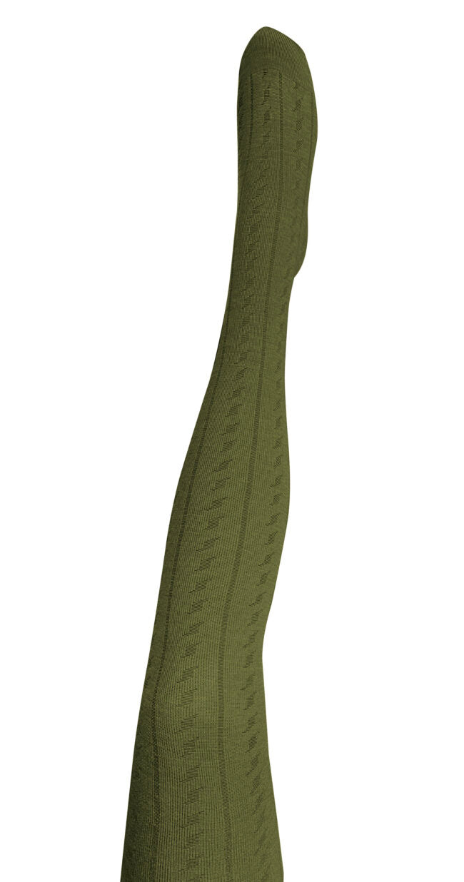Tightology Form Merino Wool Tights in Green - the tartan fox