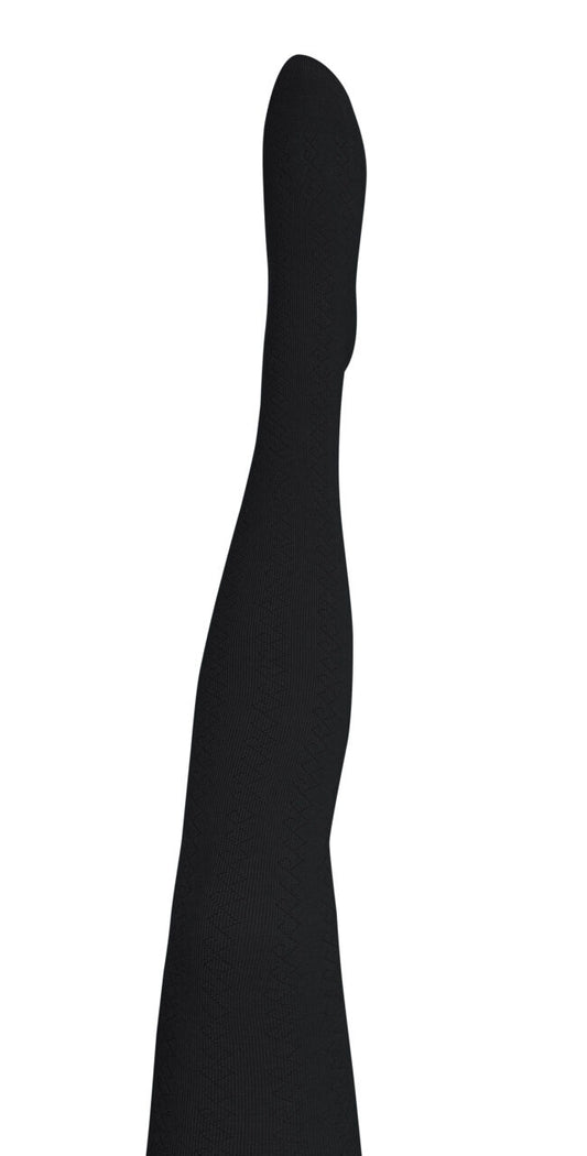 Tightology Geo Merino Wool Tights in Black - the tartan fox