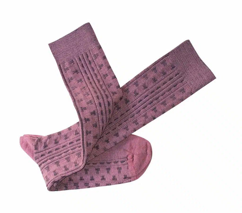 Tightology Industry Merino Wool Socks in Pink - the tartan fox