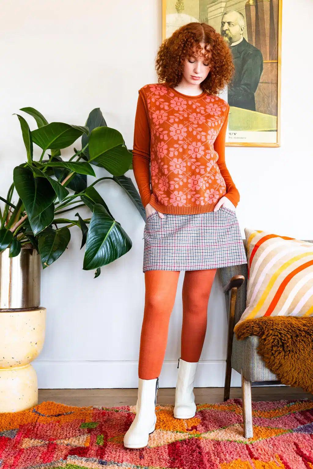 Tightology Staple Wool Tights in Paprika - the tartan fox