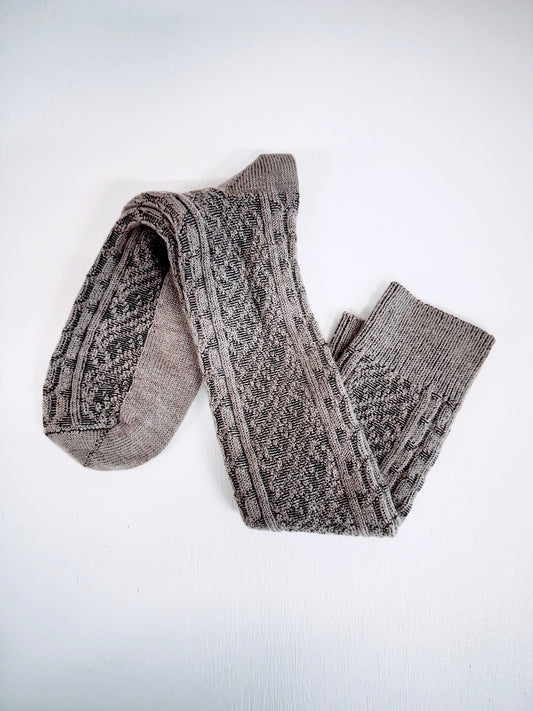 Tightology Vintage Merino Wool Socks in Bark - the tartan fox