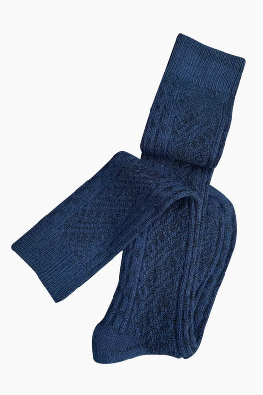 Tightology Vintage Merino Wool Socks in Blue - the tartan fox