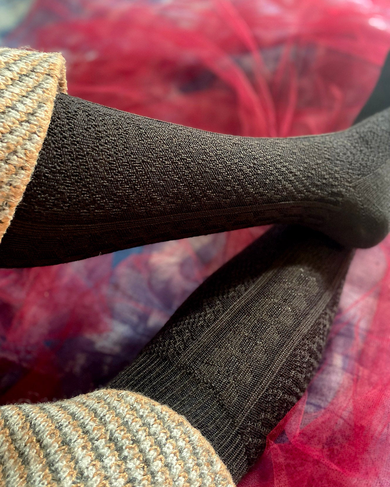 Tightology Vintage Merino Wool Socks in Chocolate - the tartan fox