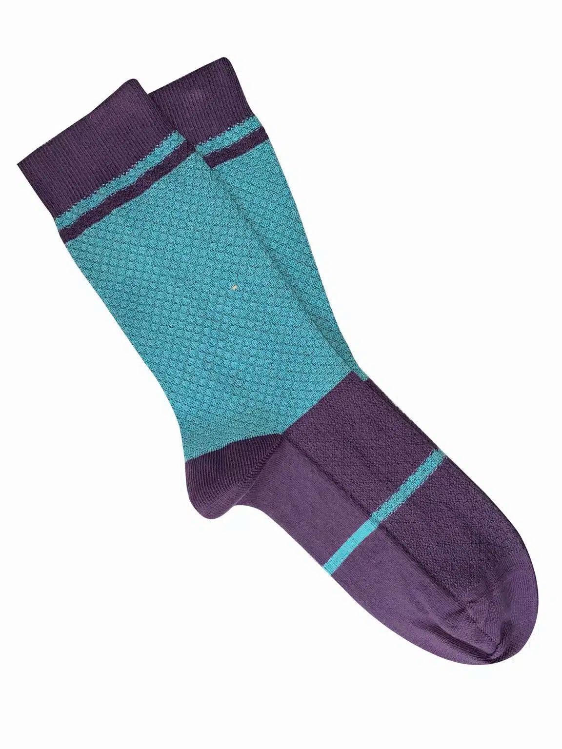 Tightology Waffle Socks in Aqua/Plum - the tartan fox