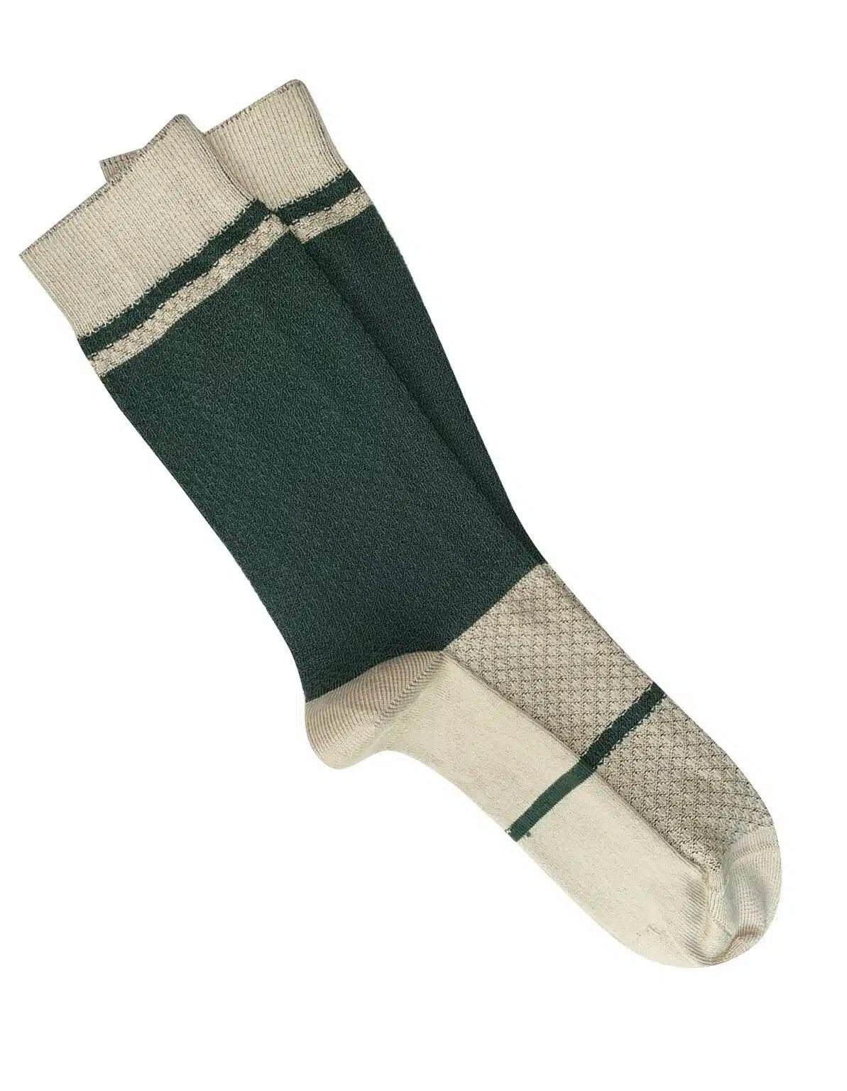 Tightology Waffle Socks in Green/Chino - the tartan fox