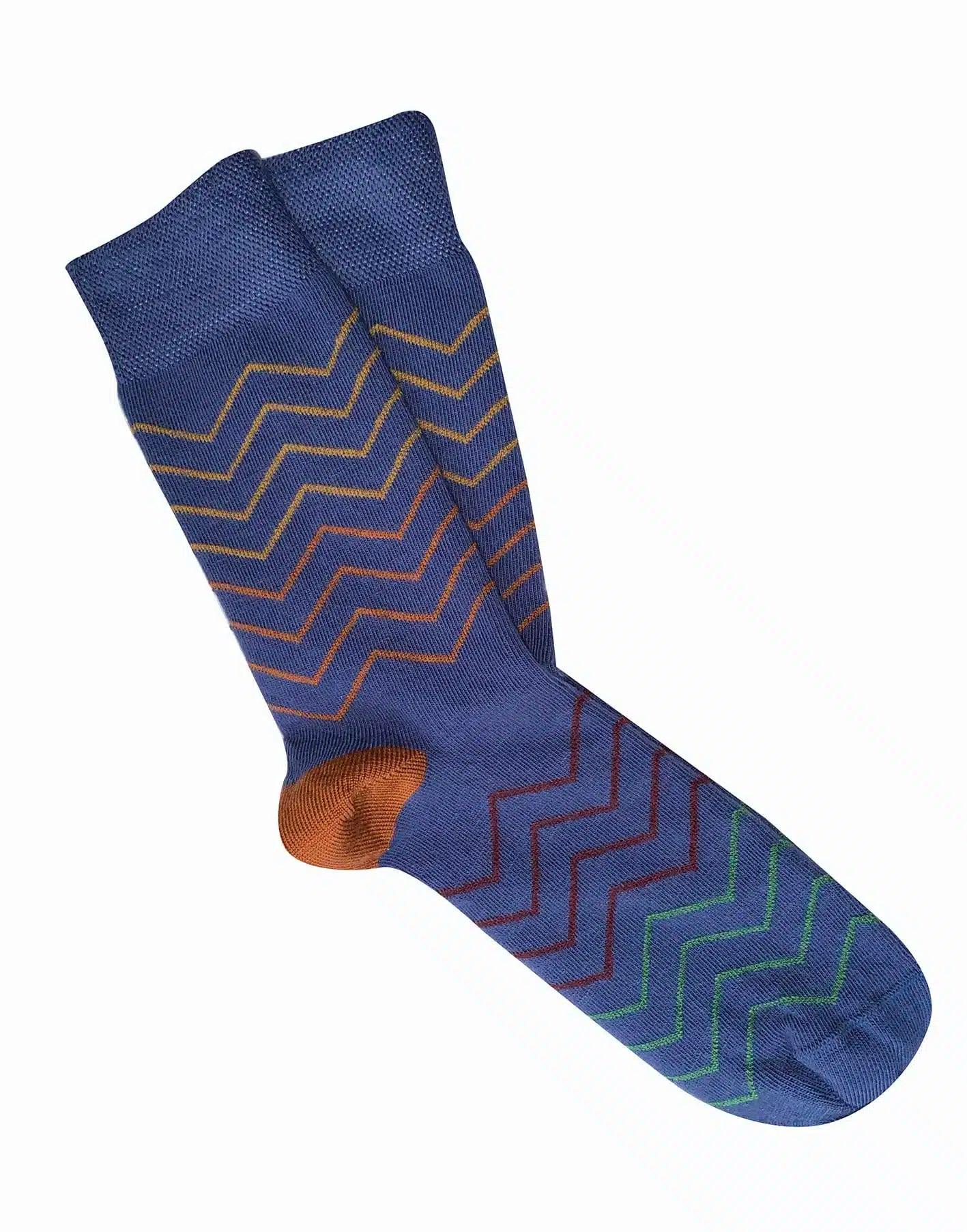 Tightology Waves Merino Socks in Blue - the tartan fox