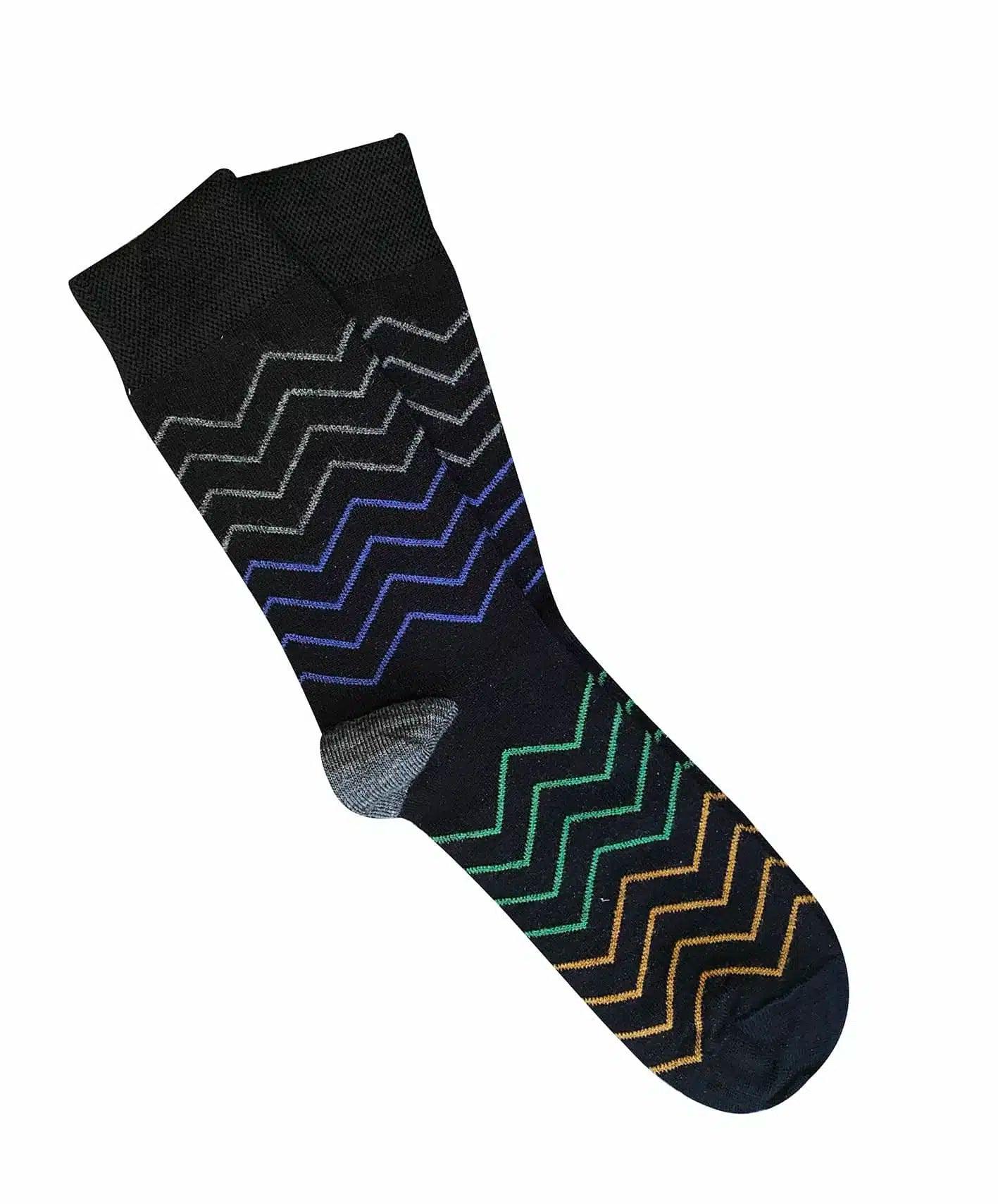 Tightology Waves Socks in Black - the tartan fox