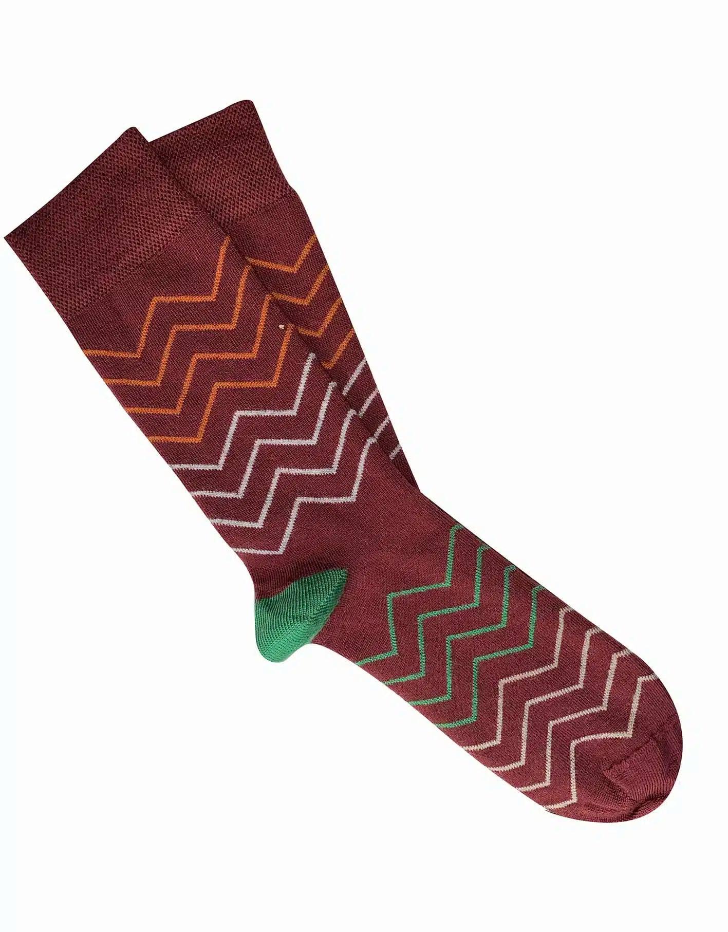 Tightology Waves Socks in Burgundy - the tartan fox