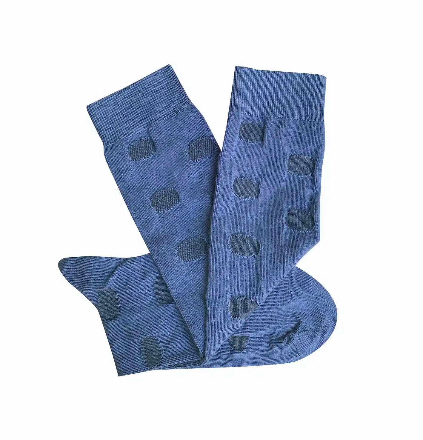 Tightology Yayoi Merino Wool Socks in Blue - the tartan fox