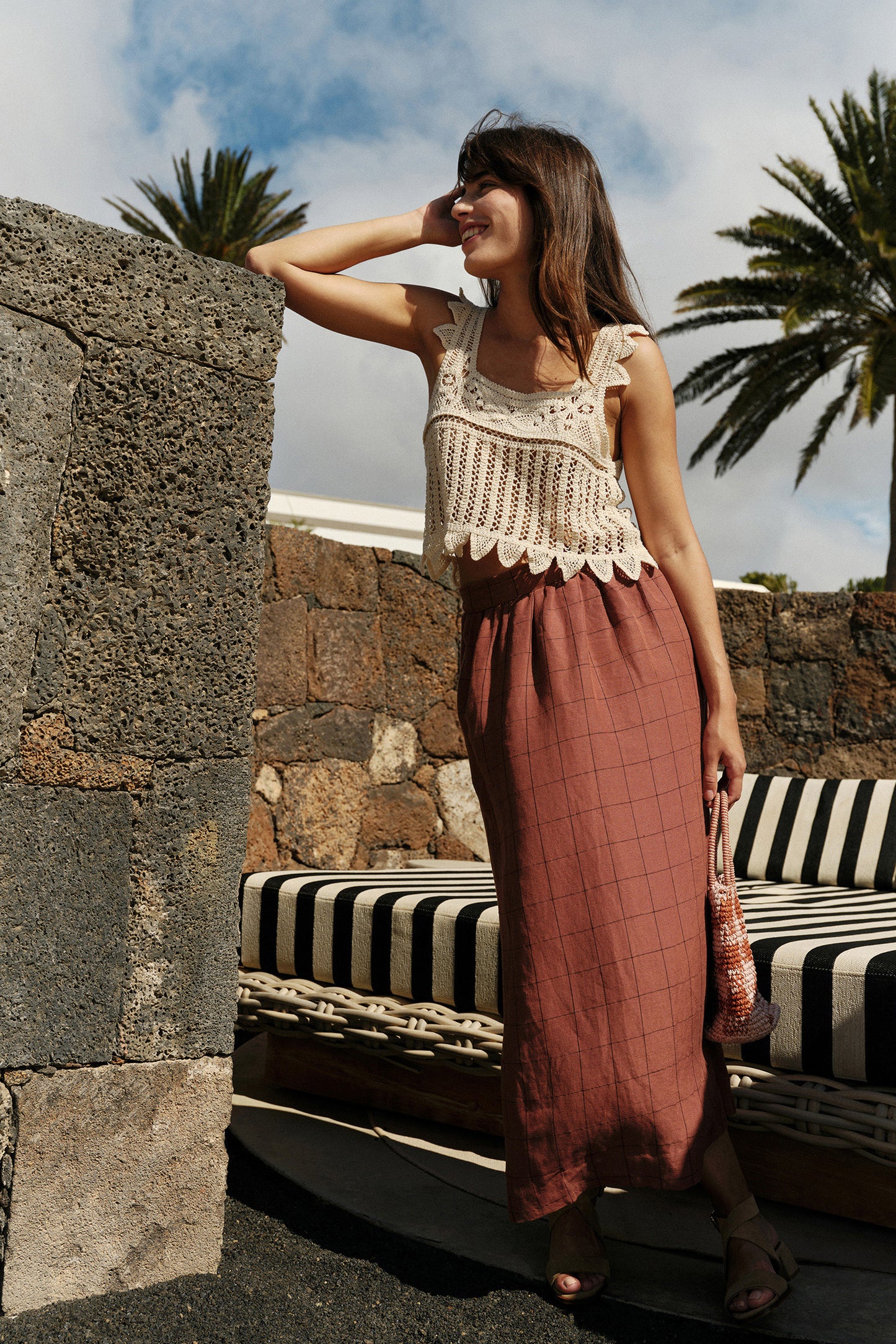 Indi and Cold Window Pane Check Skirt