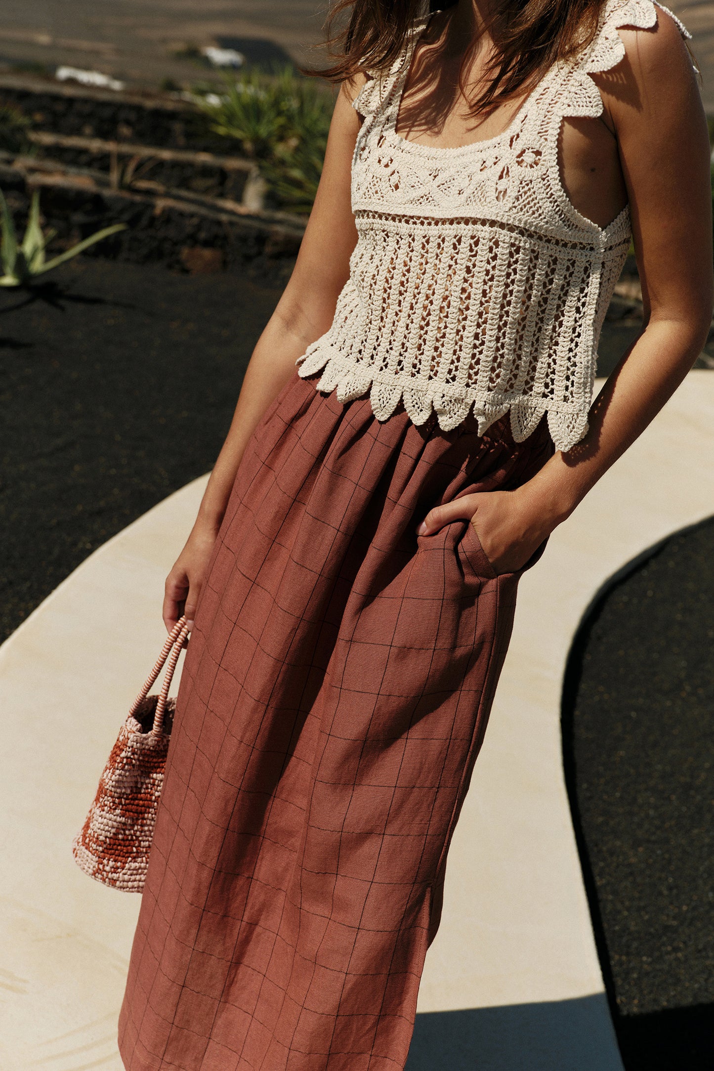 Indi and Cold Window Pane Check Skirt