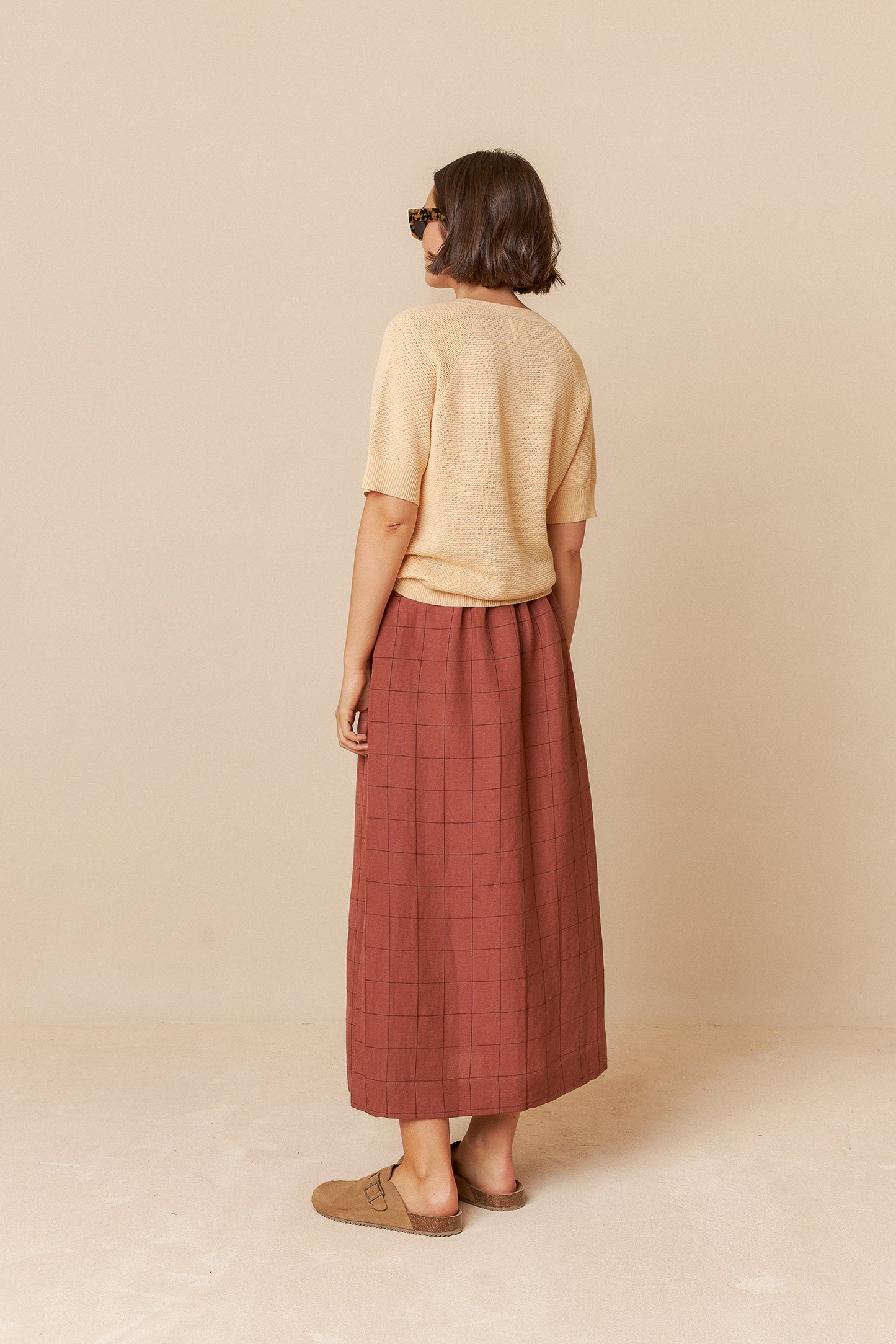 Indi and Cold Window Pane Check Skirt