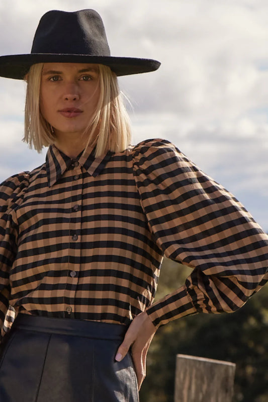 Zoe Kratzmann Mirage Top in Toffee Black - the tartan fox