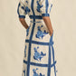 Zoe Kratzmann Portrait Dress in Azure Collage - the tartan fox