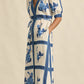 Zoe Kratzmann Portrait Dress in Azure Collage - the tartan fox