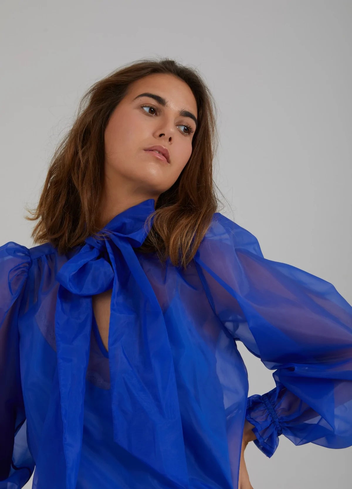 Coster Bow Shirt in High Blue - the tartan fox