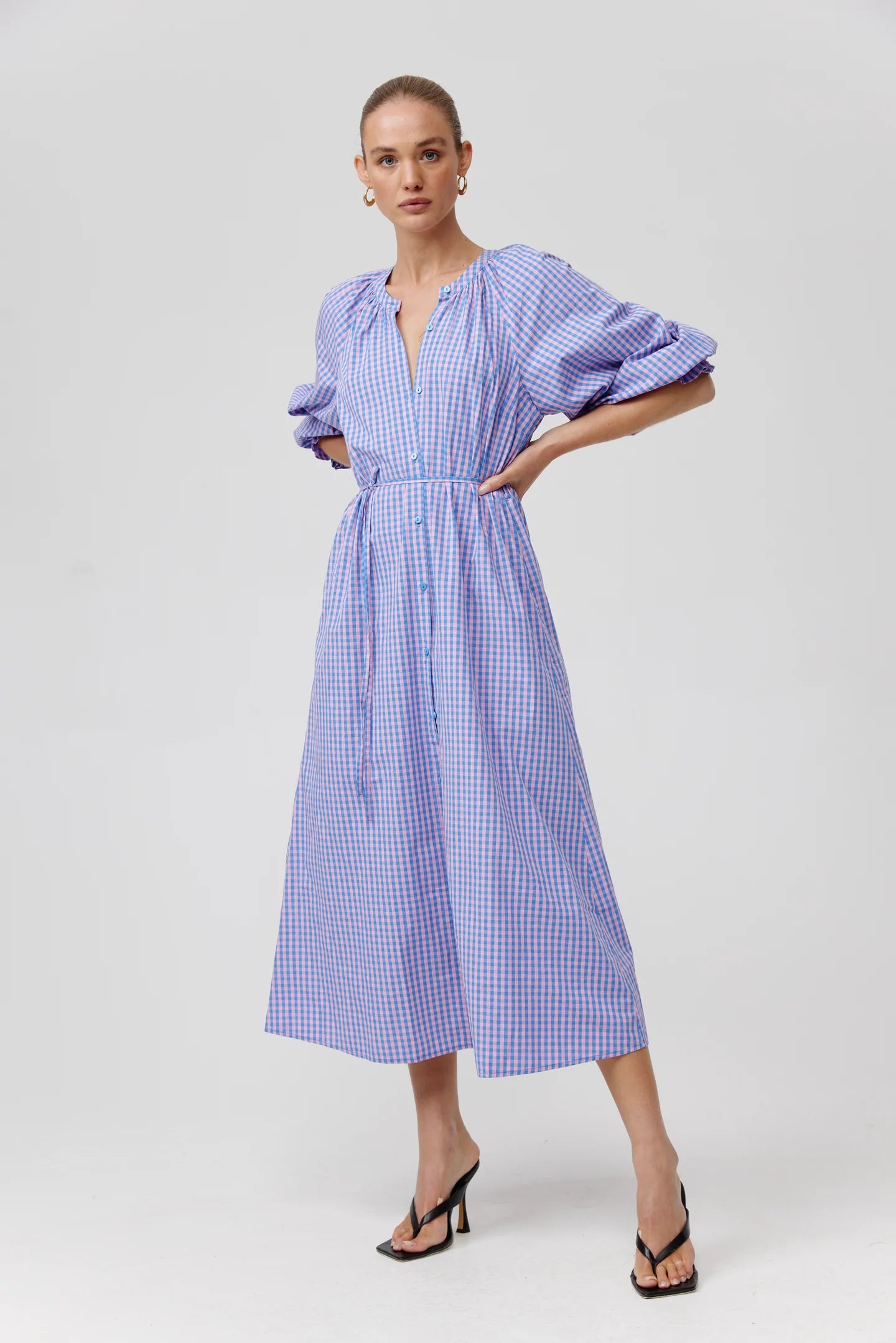 Kinney Coco Dress in Pink and Blue Check - the tartan fox