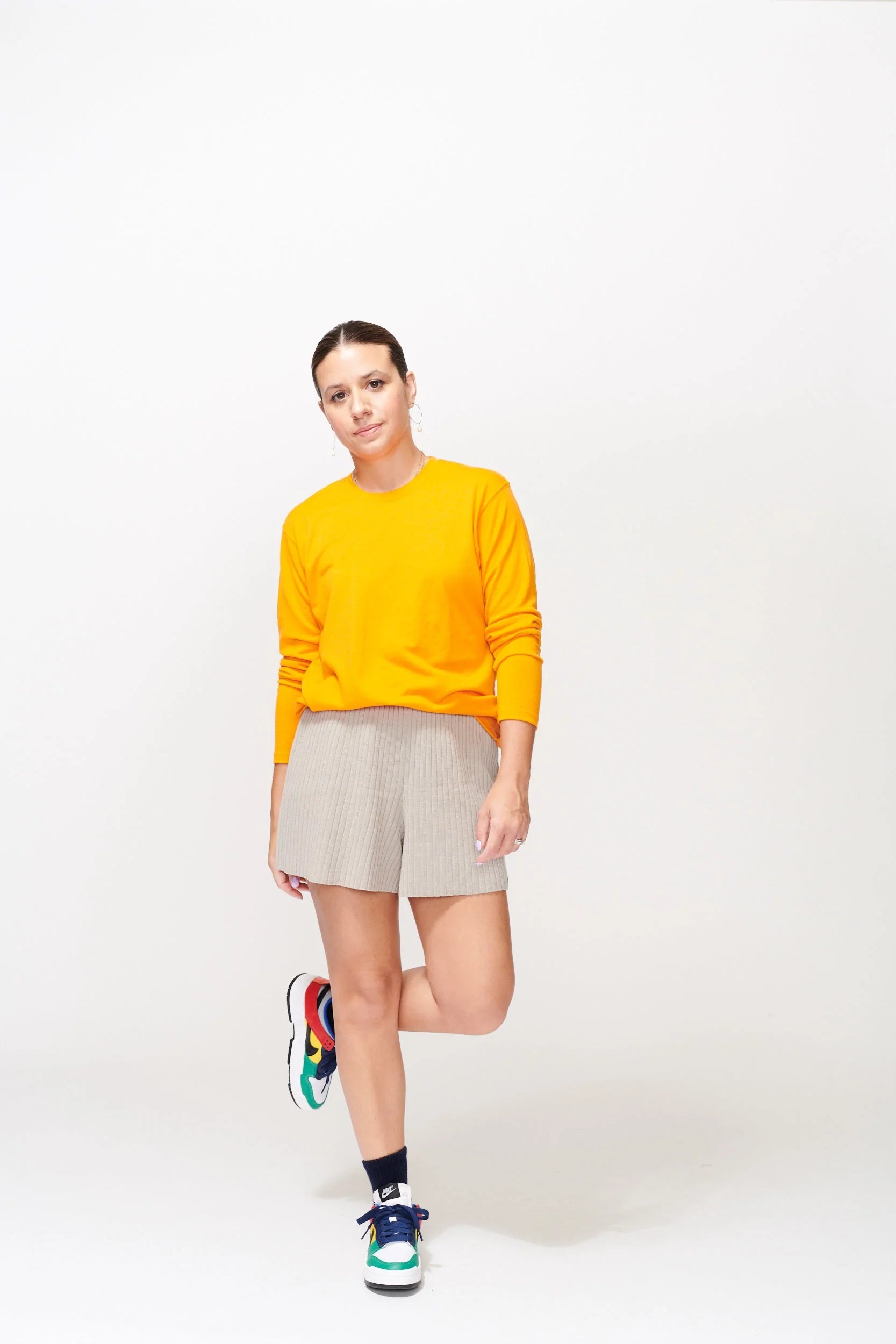 McIntyre All Day Long Sleeve Merino Tee in Orange - the tartan fox