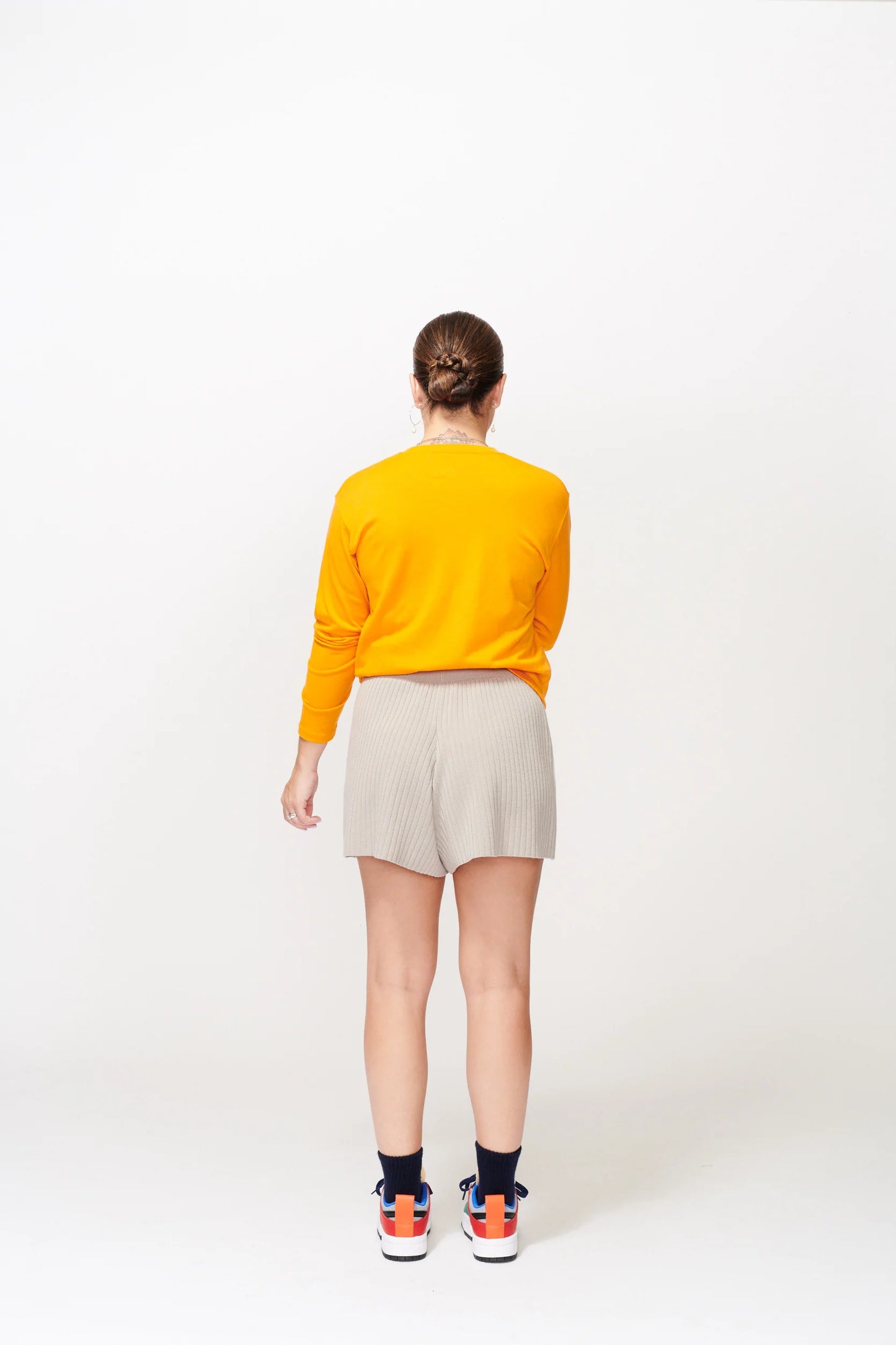 McIntyre All Day Long Sleeve Merino Tee in Orange - the tartan fox