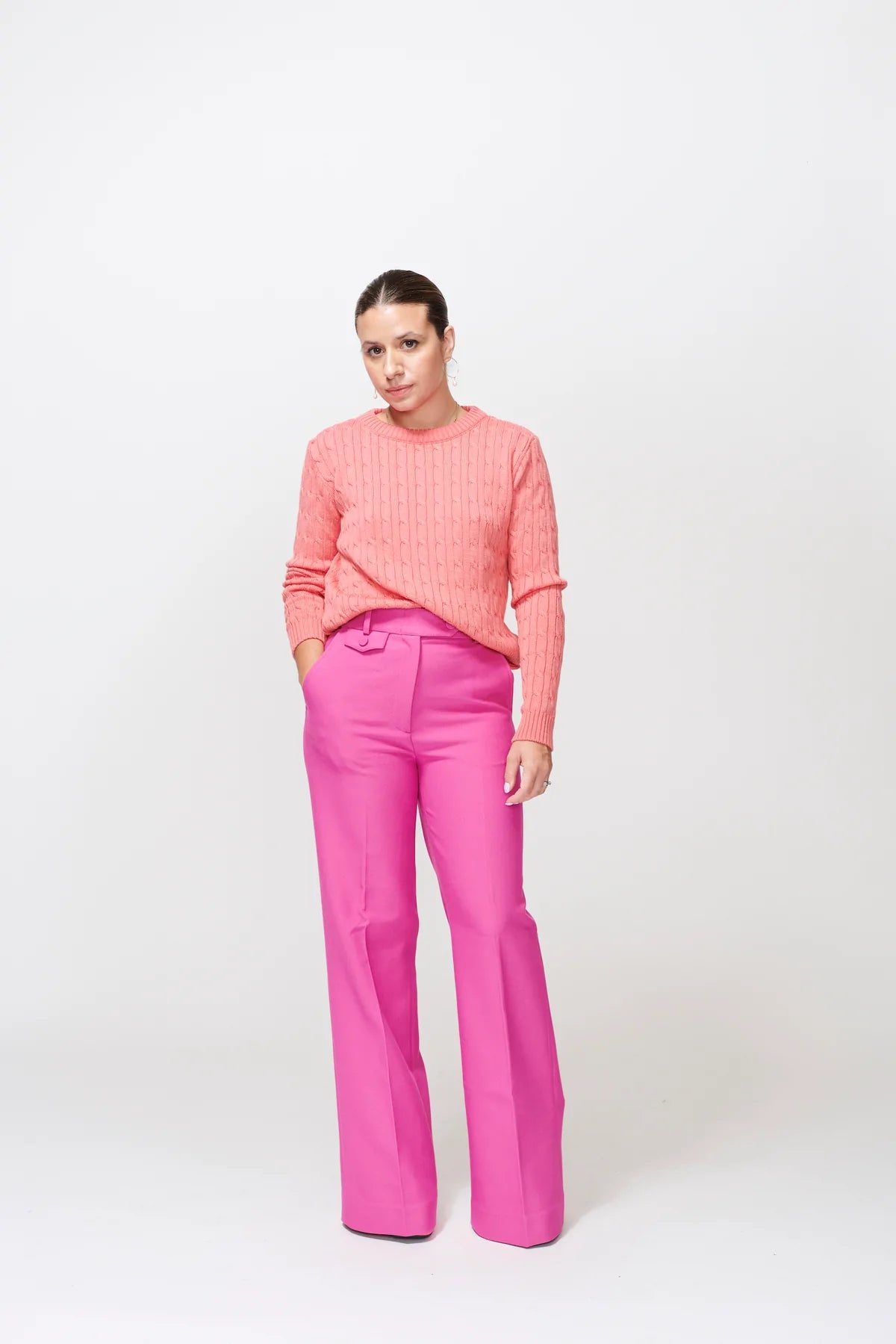 McIntyre Maria Cable Knit in Tea Rose - the tartan fox