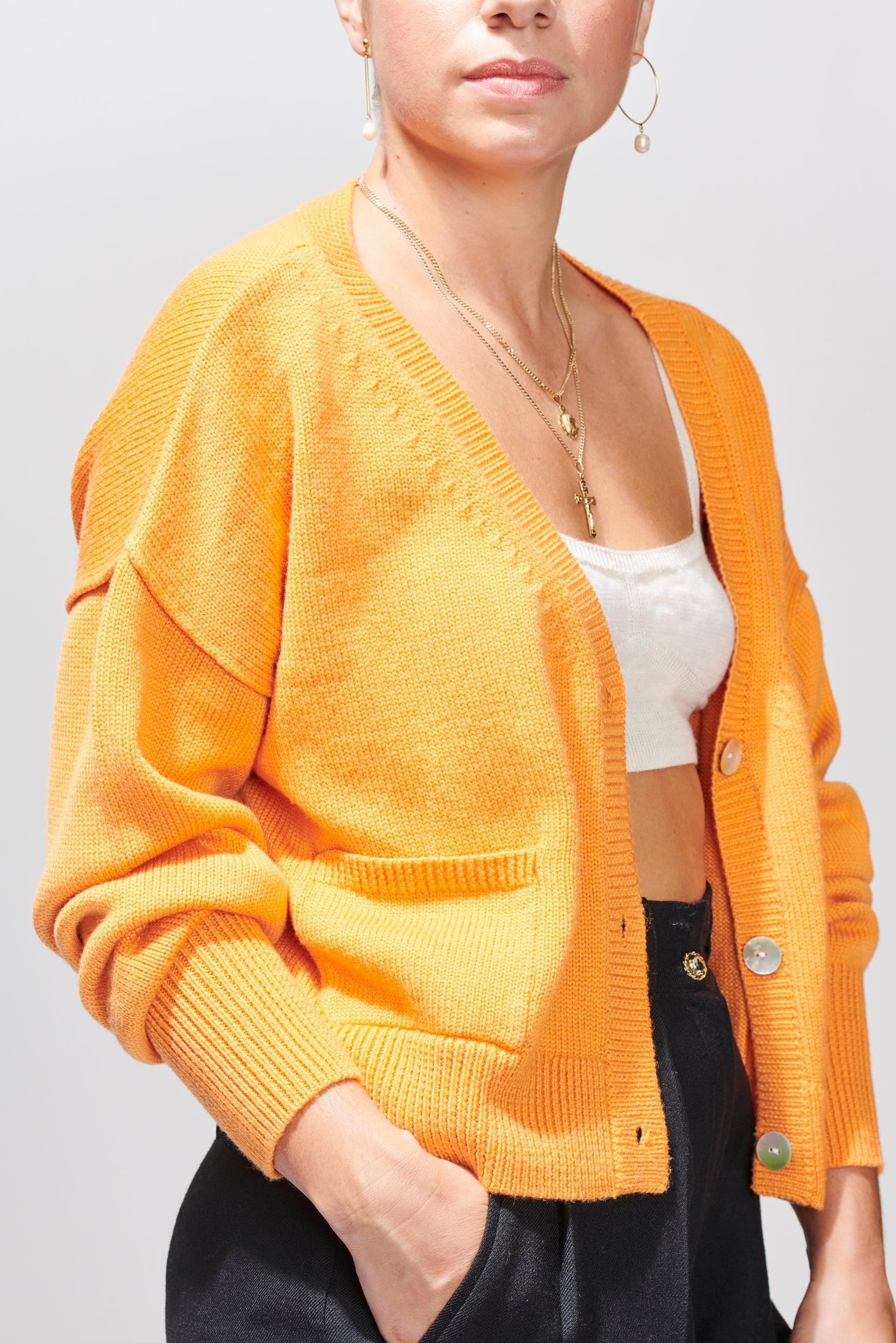 McIntyre Robyn Cardigan in Orange - the tartan fox