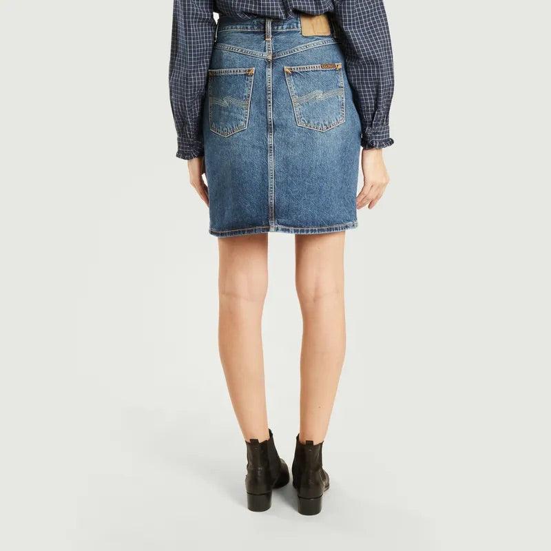 Nudie Jeans Hanna Denim Skirt Blue Freckles - the tartan fox